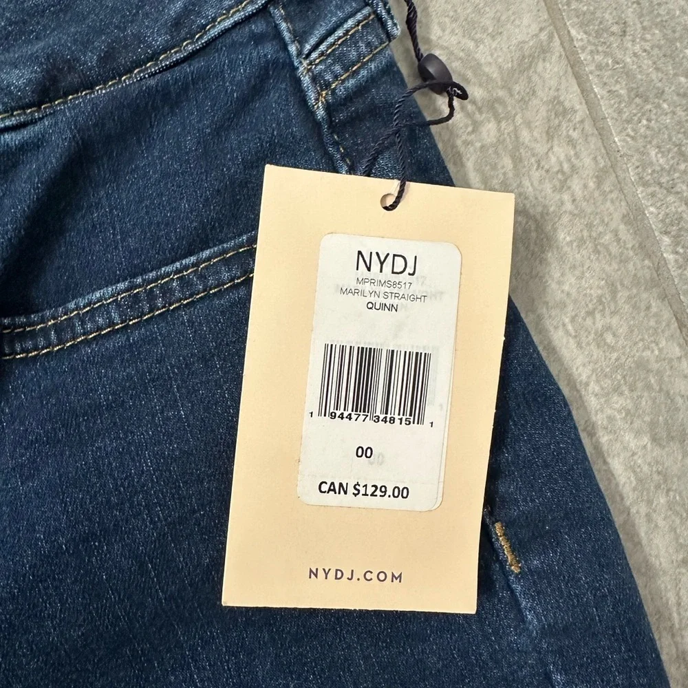 NYDJ Dark Blue Straight Leg Jeans - Picture 3 of 6
